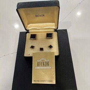 Cuff links Onyx Set Vintage by Hickok